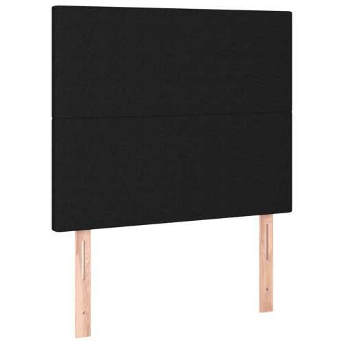 Krevet s oprugama i madracem crni 90x200 cm od tkanine - Crna 90 x 200 cm Gladak dizajn Cijena