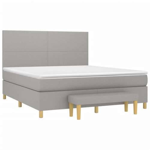 Krevet box spring s madracem svjetlosiva 160x200 cm tkanina - Svjetlosiva 160 x 200 cm Gladak dizajn Cijena