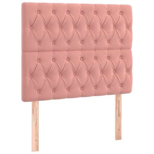Box spring krevet s madracem ružičasti 100x200 cm baršunasti - Ružičasta 100 x 200 cm Dizajn s gumbima Cijena