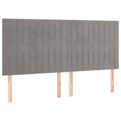 Krevet s oprugama i madracem svjetlosivi 180x200 cm baršunasti - Svjetlosiva 180 x 200 cm Okomite pruge Cijena