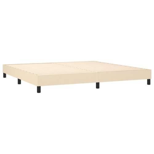 Krevet s oprugama i madracem krem 200 x 200 cm od tkanine - Krema 200 x 200 cm Okomite pruge Cijena
