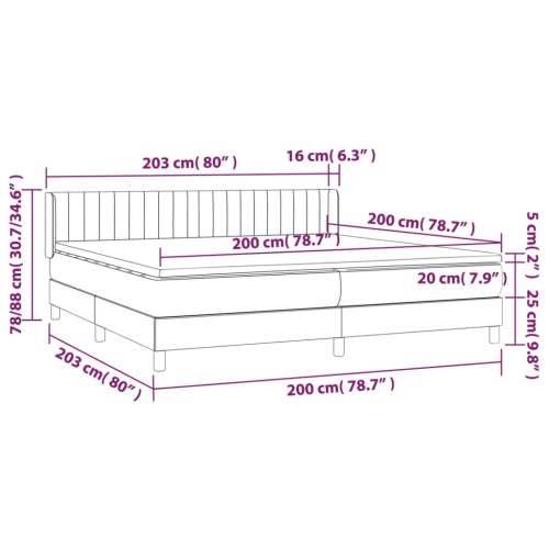 Krevet s oprugama i madracem krem 200 x 200 cm od tkanine - Krema 200 x 200 cm Okomite pruge Cijena