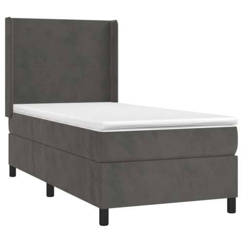 Box spring krevet s madracem tamnosivi 100x200 cm baršunasti - Tamno siva 100 x 200 cm Gladak dizajn Cijena