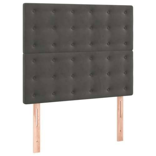 Box spring krevet s madracem tamnosivi 90x190 cm baršunasti - Tamno siva 90 x 190 cm gumbi Cijena