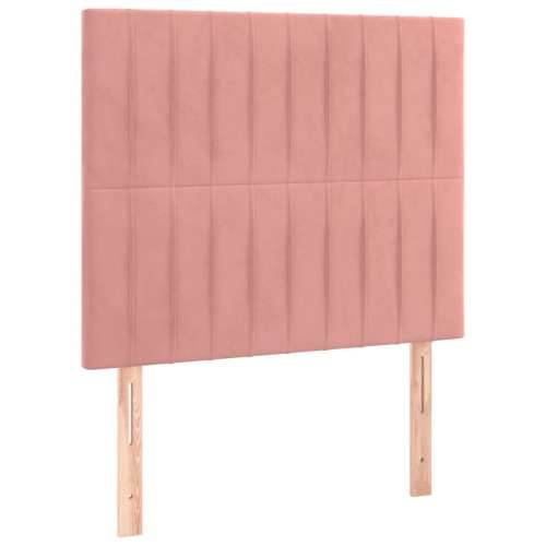 Box spring krevet s madracem ružičasti 80 x 200 cm baršunasti - Ružičasta 80 x 200 cm Okomite pruge Cijena
