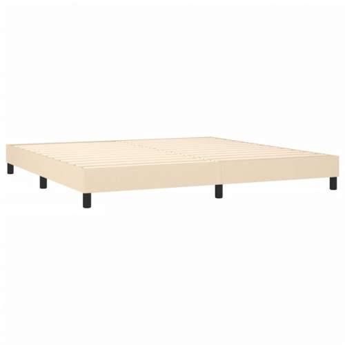 Krevet s oprugama i madracem krem 200 x 200 cm od tkanine Krema 200 x 200 cm Obično s čavlima Cijena