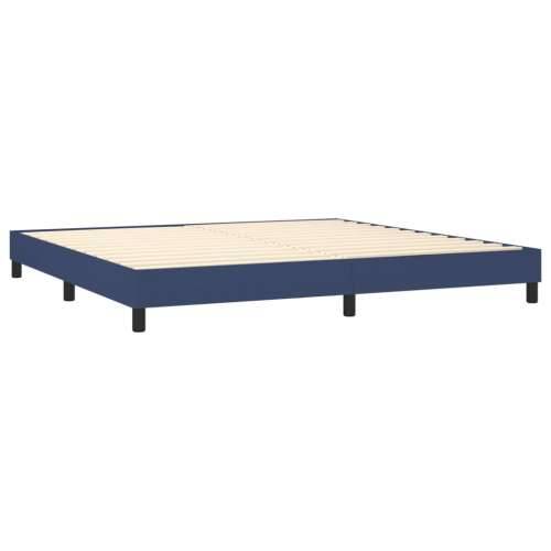 Krevet s oprugama i madracem plavi 200 x 200 cm od tkanine - Plava 200 x 200 cm Obično s čavlima Cijena