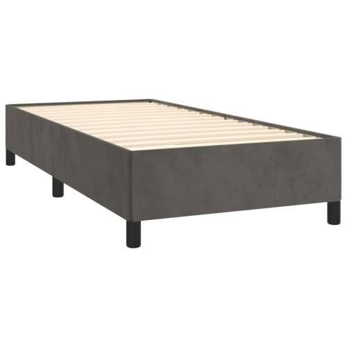 Box spring krevet s madracem tamnosivi 80 x 200 cm baršunasti - Tamno siva 80 x 200 cm Okomite pruge Cijena