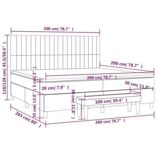 Krevet s oprugama i madracem krem 200 x 200 cm od tkanine - Krema 200 x 200 cm Okomite pruge Cijena