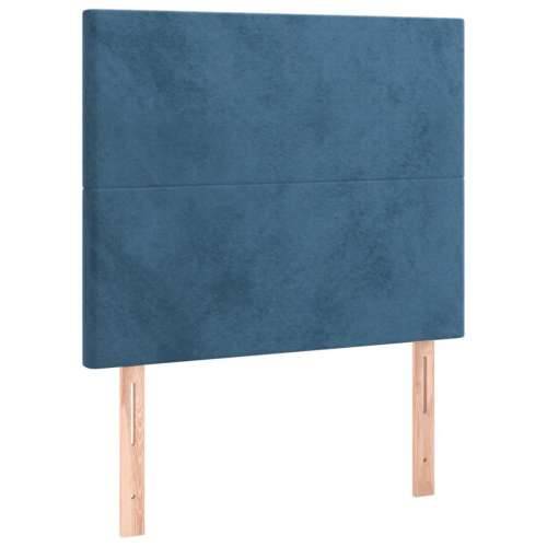 Box spring krevet s madracem tamnoplavi 90x190 cm baršunasti - Tamno plava 90 x 190 cm Gladak dizajn Cijena