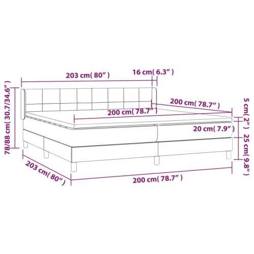 Krevet s oprugama i madracem plavi 200 x 200 cm od tkanine - Plava 200 x 200 cm Blok s kvadratima Cijena