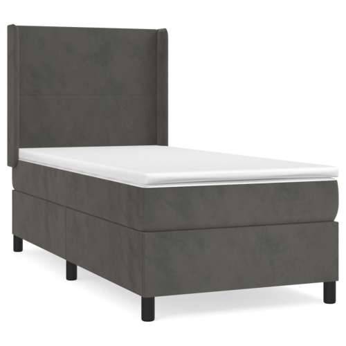 Box spring krevet s madracem tamnosivi 80 x 200 cm baršunasti - Tamno siva 80 x 200 cm Gladak dizajn Cijena