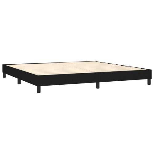 Krevet s oprugama i madracem crni 200x200 cm od tkanine - Crna 200 x 200 cm Obično s čavlima Cijena