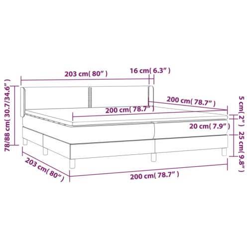Krevet s oprugama i madracem crni 200x200 cm od tkanine - Crna 200 x 200 cm Obično s čavlima Cijena