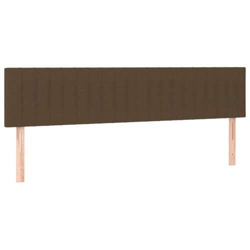 Krevet s oprugama i madracem tamnosmeđi 200x200 cm od tkanine - Tamno smeđa 200 x 200 cm Okomite pruge Cijena