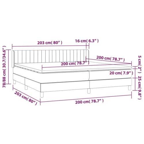 Krevet s oprugama i madracem tamnosmeđi 200x200 cm od tkanine - Tamno smeđa 200 x 200 cm Okomite pruge Cijena