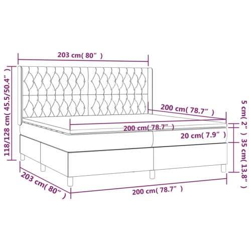 Krevet s oprugama i madracem tamnoplavi 200x200 cm baršunasti - Tamno plava 200 x 200 cm Dizajn s gumbima Cijena
