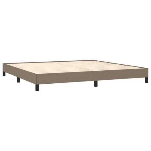 Krevet s oprugama i madracem smeđesivi 200x200 cm od tkanine - Sivo-smeđa 200 x 200 cm Blok s kvadratima Cijena