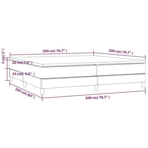 Krevet s oprugama i madracem plavi 200 x 200 cm od tkanine - Plava 200 x 200 cm 25 cm Cijena