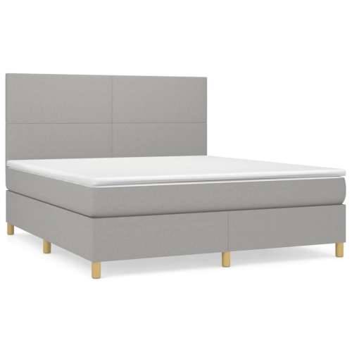 Krevet box spring s madracem svjetlosiva 160x200 cm tkanina - Svjetlosiva 160 x 200 cm Gladak dizajn Cijena