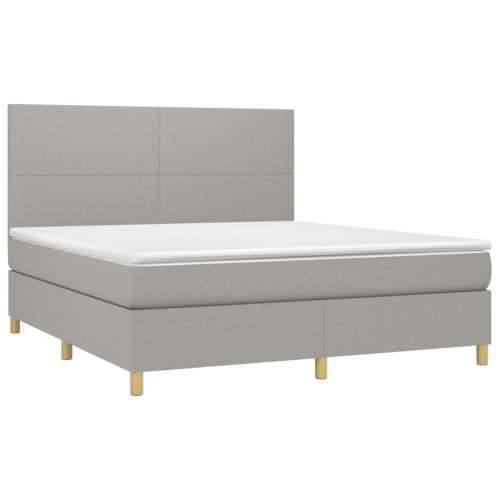 Krevet box spring s madracem svjetlosiva 160x200 cm tkanina - Svjetlosiva 160 x 200 cm Gladak dizajn Cijena