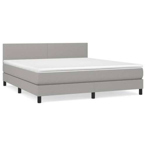 Krevet box spring s madracem svjetlosiva 160x200 cm tkanina - Svjetlosiva 160 x 200 cm Gladak dizajn Cijena