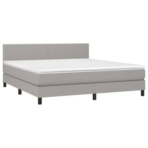 Krevet box spring s madracem svjetlosiva 160x200 cm tkanina - Svjetlosiva 160 x 200 cm Gladak dizajn Cijena