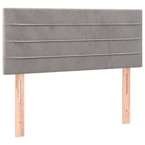 Box spring krevet s madracem svjetlosivi 90x190 cm baršunasti Svjetlosiva 90 x 200 cm vodoravne pruge Cijena