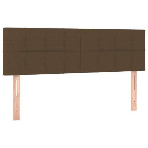 Krevet s oprugama i madracem tamnosmeđi 140 x 190 cm od tkanine - Tamno smeđa 140 x 190 cm Blok s kvadratima Cijena