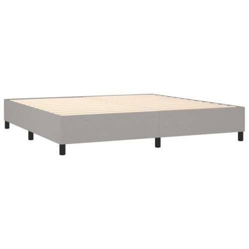 Krevet s oprugama i madracem svjetlosivi 200 x 200cm od tkanine - Svjetlosiva 200 x 200 cm Obično s čavlima Cijena