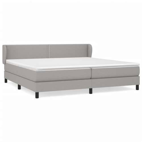 Krevet s oprugama i madracem svjetlosivi 200 x 200cm od tkanine - Svjetlosiva 200 x 200 cm Obično s čavlima Cijena