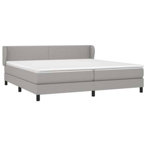 Krevet s oprugama i madracem svjetlosivi 200 x 200cm od tkanine - Svjetlosiva 200 x 200 cm Obično s čavlima Cijena