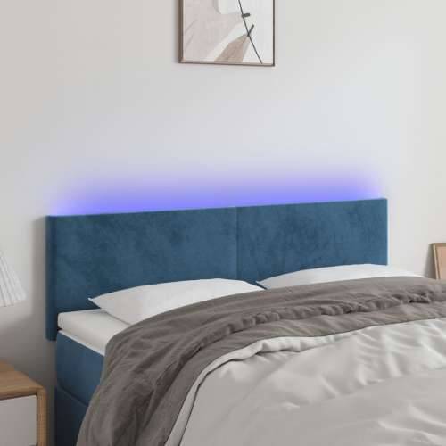 LED uzglavlje tamnoplavo 144x5x78/88 cm baršunasto - Tamno plava 144 x 5 x 78/88 cm 1 Cijena