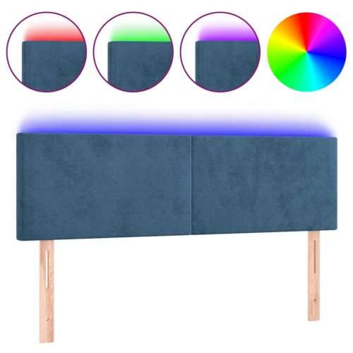 LED uzglavlje tamnoplavo 144x5x78/88 cm baršunasto - Tamno plava 144 x 5 x 78/88 cm 1 Cijena