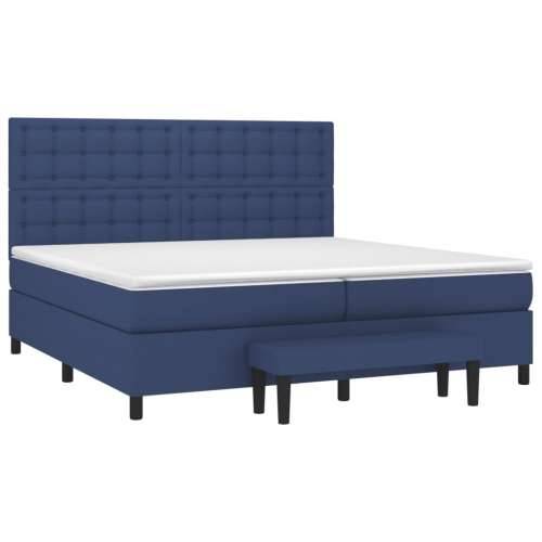 Krevet s oprugama i madracem plavi 200 x 200 cm od tkanine - Plava 200 x 200 cm gumbi Cijena