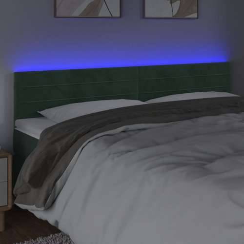 LED uzglavlje tamnozeleno 200x5x78/88 cm baršunasto - Tamnozelena 200 x 5 x 78/88 cm 1 Cijena