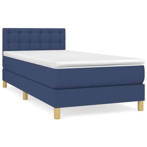 Krevet s oprugama i madracem plavi 90 x 200 cm od tkanine - Plava 90 x 200 cm gumbi Cijena