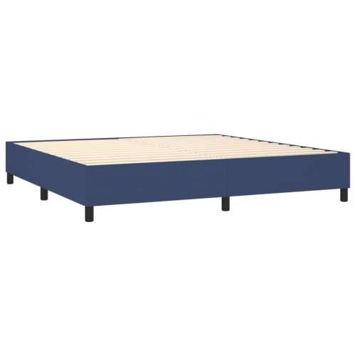 Krevet s oprugama i madracem plavi 200 x 200 cm od tkanine - Plava 200 x 200 cm gumbi Cijena