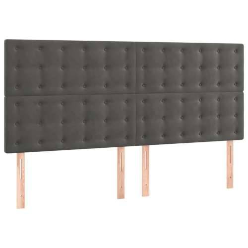 Krevet s oprugama i madracem tamnosivi 180x200 cm baršunasti - Tamno siva 180 x 200 cm gumbi Cijena