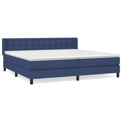 Krevet s oprugama i madracem plavi 200 x 200 cm od tkanine - Plava 200 x 200 cm gumbi Cijena