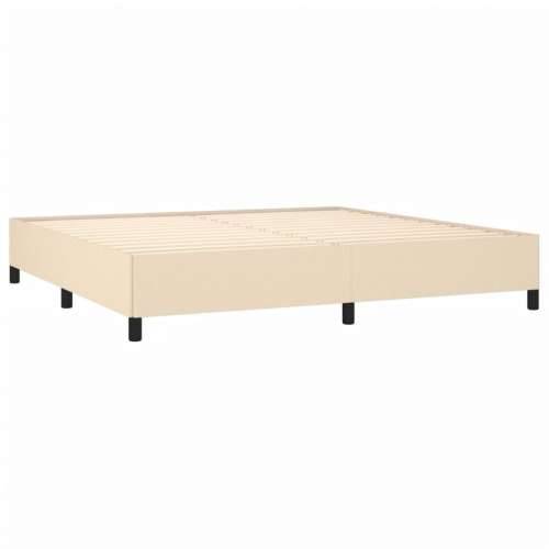 Krevet s oprugama i madracem krem 200 x 200 cm od tkanine - Krema 200 x 200 cm Okomite pruge Cijena