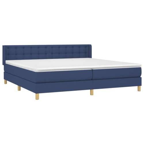 Krevet s oprugama i madracem plavi 200 x 200 cm od tkanine - Plava 200 x 200 cm gumbi Cijena