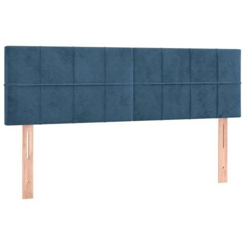 Krevet s oprugama i madracem tamnoplavi 140x200 cm baršunasti - Tamno plava 140 x 200 cm Blok s kvadratima Cijena