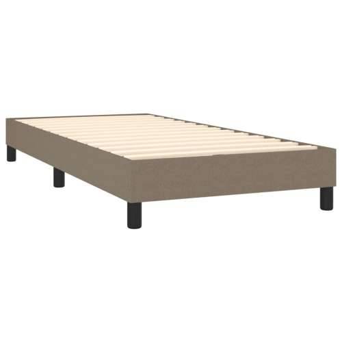 Krevet s oprugama i madracem smeđesivi 100 x 200 cm od tkanine Sivo-smeđa 100 x 200 cm Okomite pruge Cijena