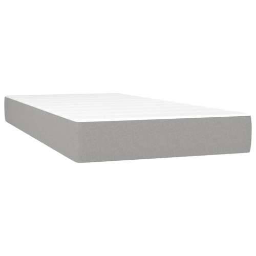 Box spring krevet s madracem svjetlosivi 90x190 cm od tkanine Svjetlosiva 90 x 190 cm Okomite pruge Cijena