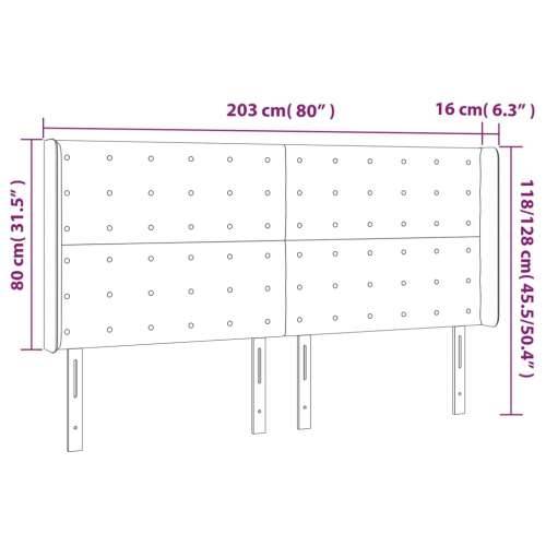 LED uzglavlje krem 203 x 16 x 118/128 cm od tkanine - Krema 203 x 16 x 118/128 cm 1 Cijena