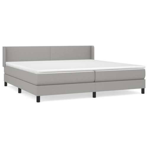 Krevet s oprugama i madracem svjetlosivi 200 x 200cm od tkanine Svjetlosiva 200 x 200 cm Gladak dizajn Cijena
