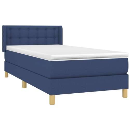 Krevet s oprugama i madracem plavi 100 x 200 cm od tkanine - Plava 100 x 200 cm gumbi Cijena