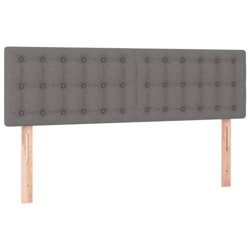 Krevet s oprugama i madracem tamnosivi 140x190 cm od tkanine - Tamno siva 140 x 190 cm gumbi Cijena