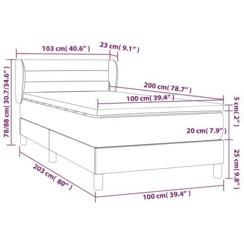 Box spring krevet s madracem svjetlosivi 100x200 cm baršunasti - Svjetlosiva 100 x 200 cm vodoravne pruge Cijena